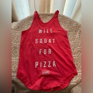 “Will Squat for Pizza” PINK VS Tank Top
